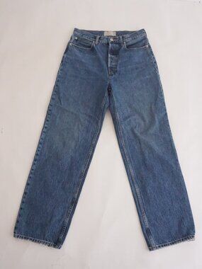 Everlane Blue The 90s Way High Rise Button Fly Organic Cotton Denim Jeans 28 L